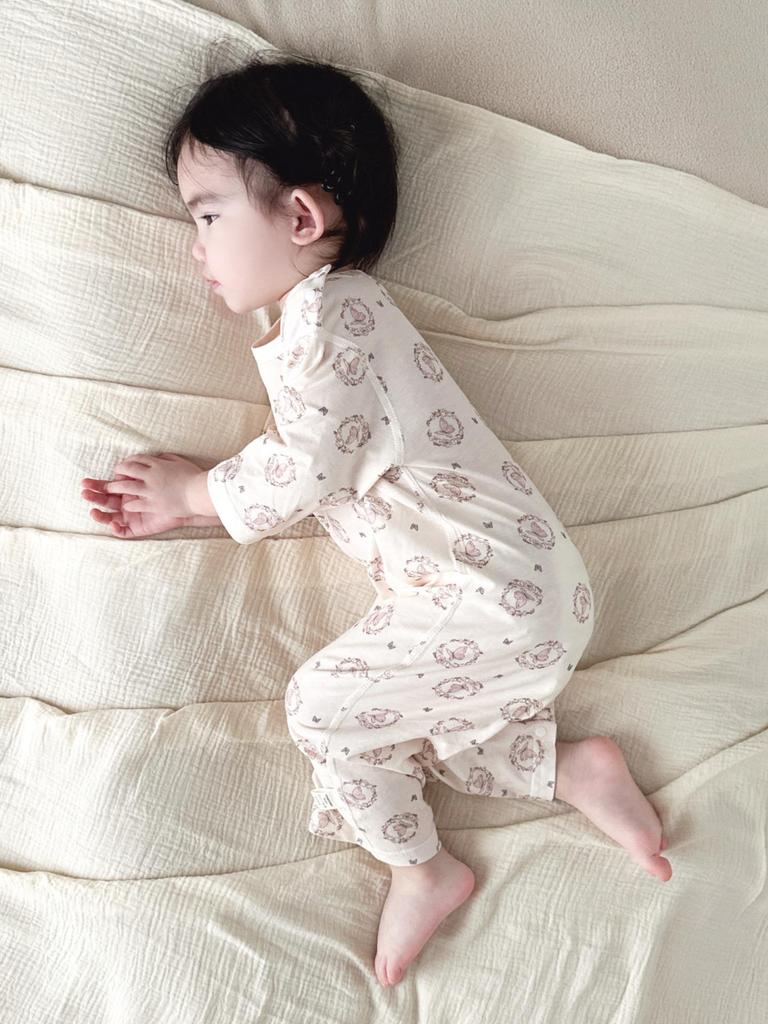 7A Antibacterial Newborn Cotton Pullover Romper: Summer Tagless, Seven-point Sleeves, Air-conditioned Baby Pajamas
