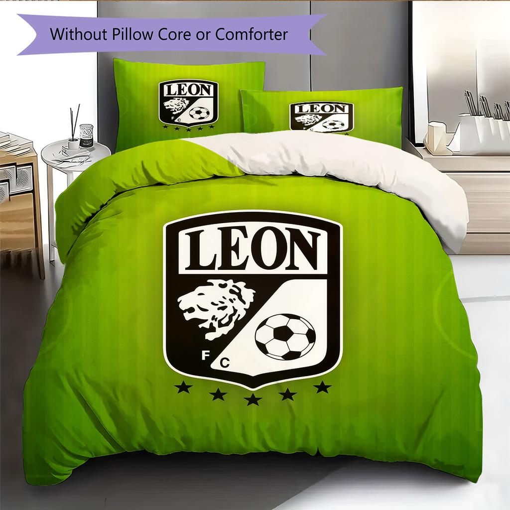 Club León Pattern Bedding Quilt Set Home Decoration Gift (1 * Duvet Cover + 2 * Pillowcase Without Core)