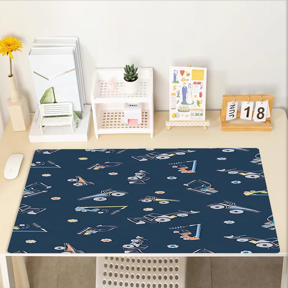 excavator Theme Mouse Pad, Non Slip Rubber Base, Multifunctional Office & Home Decor, Perfect for Workspace Personalization.