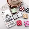 Personalized Cellphone Finger Grip Cosmetic Mirror Phone Stand Holder Plaid Mirror Makeup Mirror