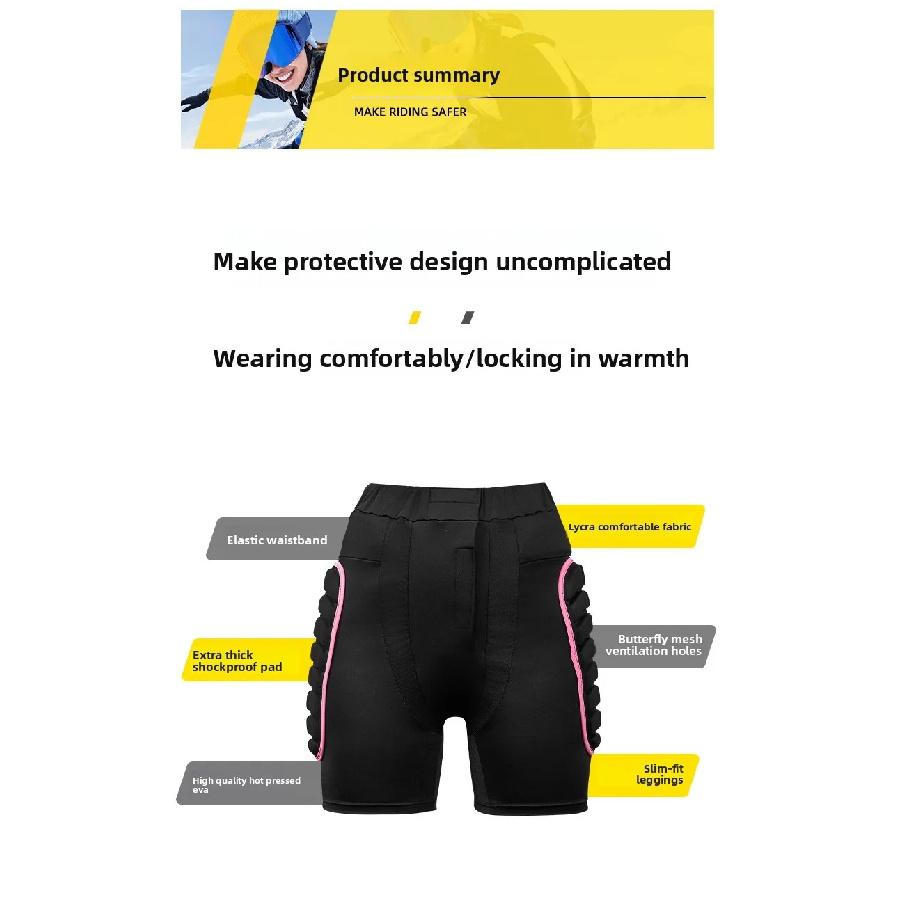 Women's Padded Bike Sport Shorts Cycling Shorts with Impact Protection Hip Padded Ski Protector Skating Protective Gear