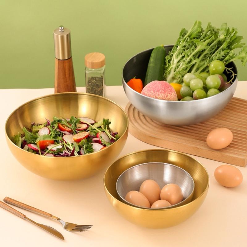 Stainless Steel Meal Prepping Bowl Easy To Clean Serving Bowls Reusable Salad Bowl Practical Mixing Bowl for Salad