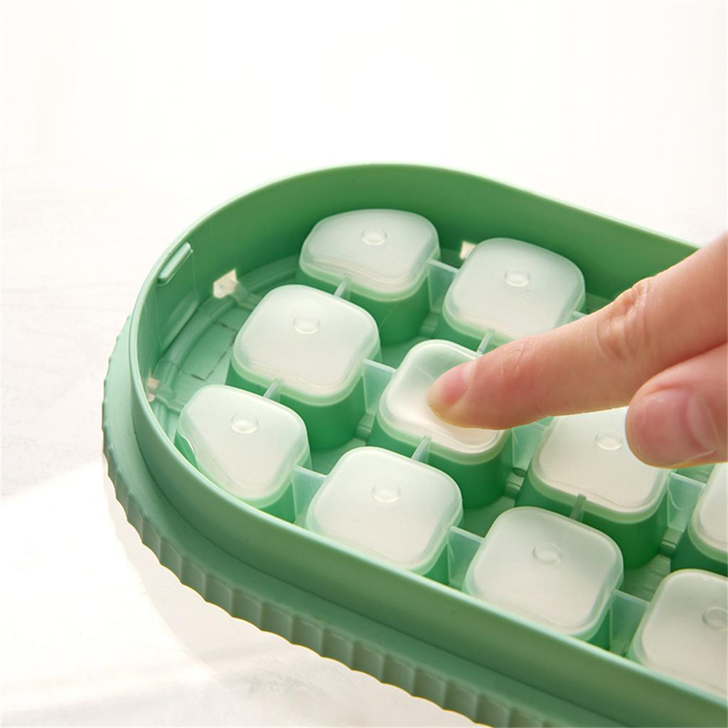 21-Grid Ice Cube Tray Mold With Press For Easy Release Including Container For Ice Storage - Kitchen Ice Maker and Storage Box 6