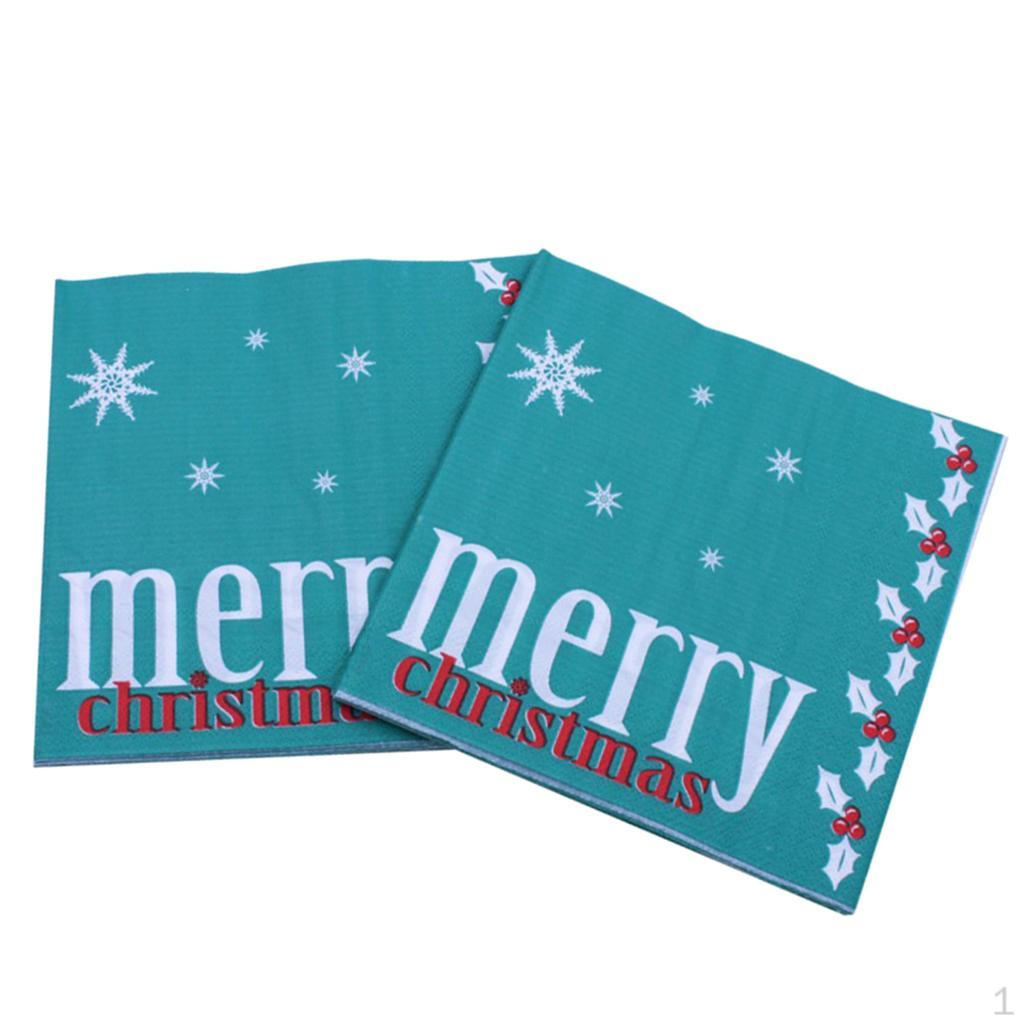

20 Pack Party Paper Napkins Serviettes Disposable Tableware Supply Merry Christmas