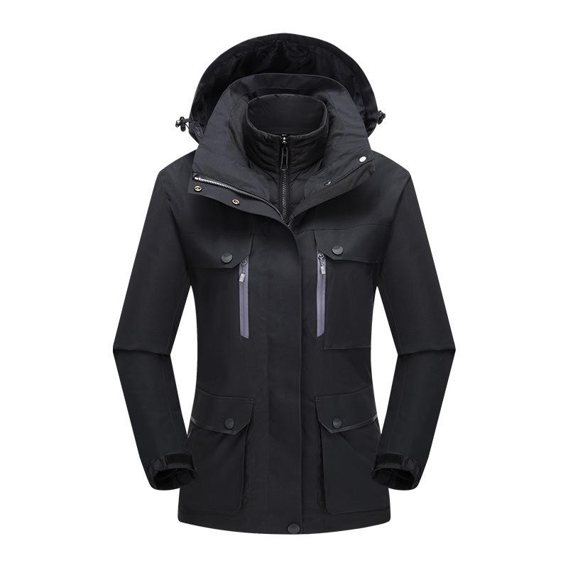 Unisex 3-in-1 Waterproof Down Jacket with Detachable Fleece Liner for Autumn/Winter Mountaineering