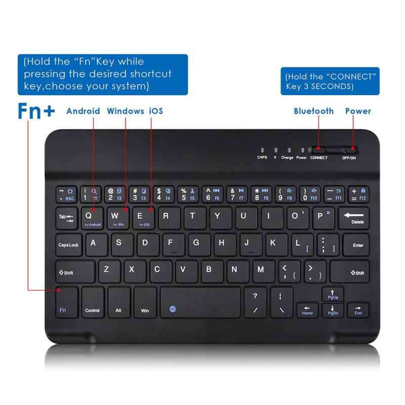 Bezdrátová Bluetooth klávesnice pro tablet PU kožené pouzdro kryt stojanu +OTG+pero pro podložku 7 8 palců 9 10