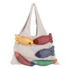 Knitted Cotton Shoulder Bag With Open Top Design For Daily Use And Spacious Storage