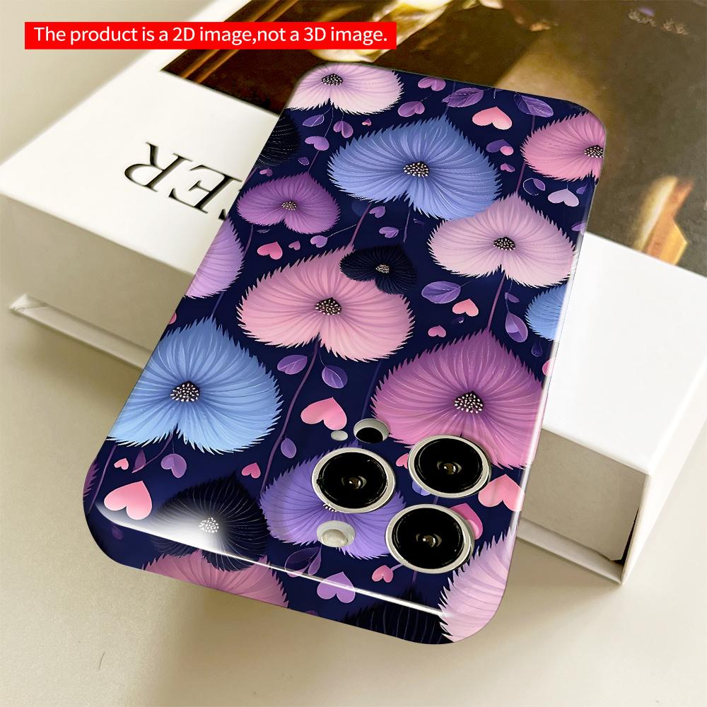 Heart-shaped Floral Dream Phone Case All inclusive film hard phone case, compatible with iPhone 18 Pro Max 17 16 15 14 13 12 11