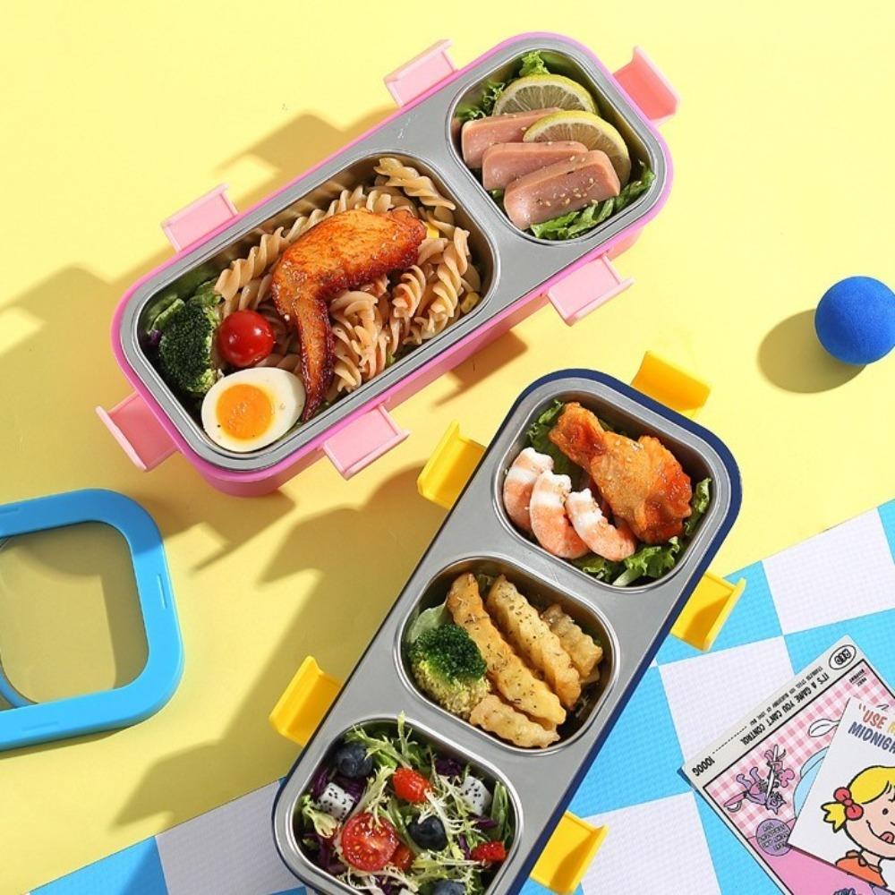 Eco Friendly Stainless Steel Lunch Box Removable Divided Lunch Box Travel Food Tray  Picnic
