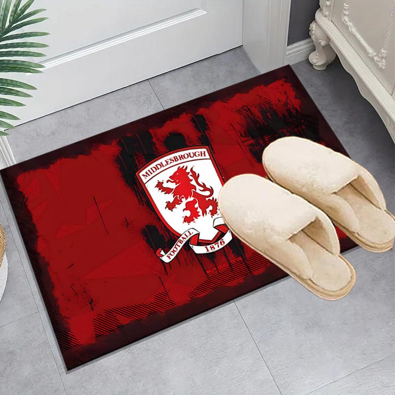 1PC Middlesbrough Football Club Crest Floor Mat for Living Room, Game Rooms, Office, Bedroom, Office Floor Mat Playful Design, Christmas fan gifts