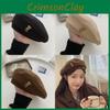 Wool Cozy Brown Beret Artist Hat For Winter Women Men With Cute Design Bear