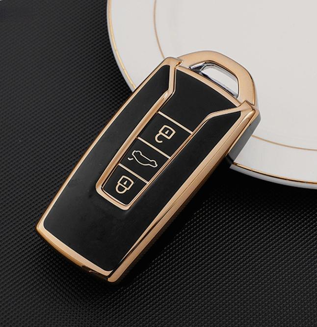 

Cover Key Case Holder Fobs Funda Llave for Volkswagen Touareg 2018 2019 2020 2021 3 Button Remote Key Bag чорний