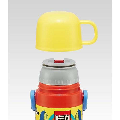 Skater Kids' Stainless Steel Water Bottle, 2-Way Design, 470ml (Direct Drinking) or 430ml (Cup Drinking), Tomica 24 Design, Kid-Friendly and Lightweig
