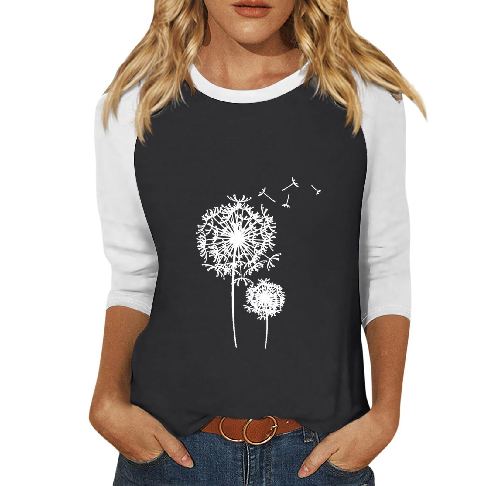 

Женская мода, повседневный топ с круглым вырезом и рукавами с семью разрезами в стиле пэчворк, с цветочным принтом XXL чёрный