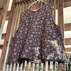 Johnature Women Vintage Print Floral Tank Tops O-Neck Chinese Style Clothes Summer Loose Button Women Tank