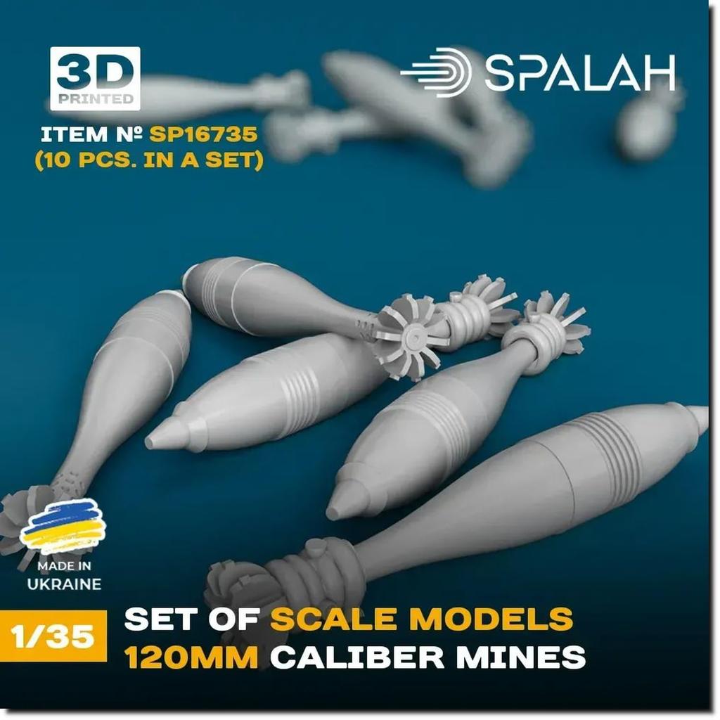 Spallach 120mm Mortar Shells Resin Kit SPU16735 1/35 10-Piece (Military)