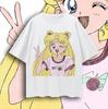 Sailor Moon Vintage Japansk Anime Grafisk Bomulls T-shirt Sommar Unisex Dam Streetwear Harajukju YK Par Kawaii T-shirt Toppar