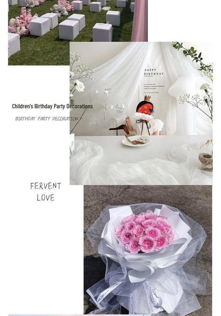 White Tulle Gauze Curtain for DIY Wedding & Outdoor Party Decoration