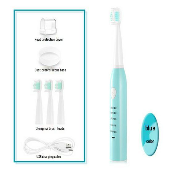 Waterproof Sonic Electric Toothbrush: USB Rechargeable, Soft Bristles, 5 Modes, Suitable for Couples