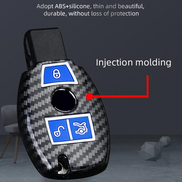 Kolfiberplast Bilnyckelfodral Skydd för Mercedes Benz A B C E G-klass C200 C300 E350 W205 E260L GLK A45 AMG BGA Tillbehör