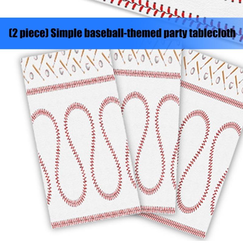2er-Pack Sport-Dekor-Tischdecken mit Baseball-Akzent, hell für Geburtstagsfeiern und Veranstaltungen für Erwachsene HX6C