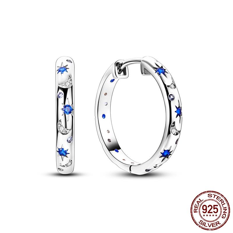 Náušnice pro ženy 925 Sterling Silver Kruhové náušnice Diamantové Srdce Lásky Zámek Broskvové Srdce Náušnice Krásný Dárek