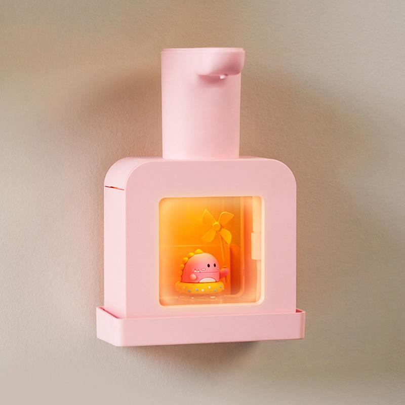 Berührungsloser automatischer Sensor-Seifenspender, Cartoon-Haustier, wasserdicht, intelligenter Schaumseifenspender, Pink