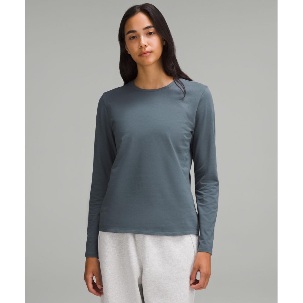 

Lululemon Organic Cotton Crewneck Long Sleeve Shirt Oil Grey XXXS