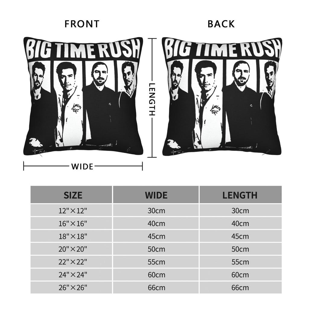 Decorative Pillowcases BTR IN REAL LIFE WORLDWIDE 2025 TOUR Big Time Rush Car Throw Pillow Case Cover Square Multi Size