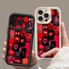 Red Love Heart Print Phone Case For iPhone 17 Air 16e 15 16 Pro Max 14 16 Plus 13 12 Pro Max 11 Soft TPU Silicone Cover Fundas