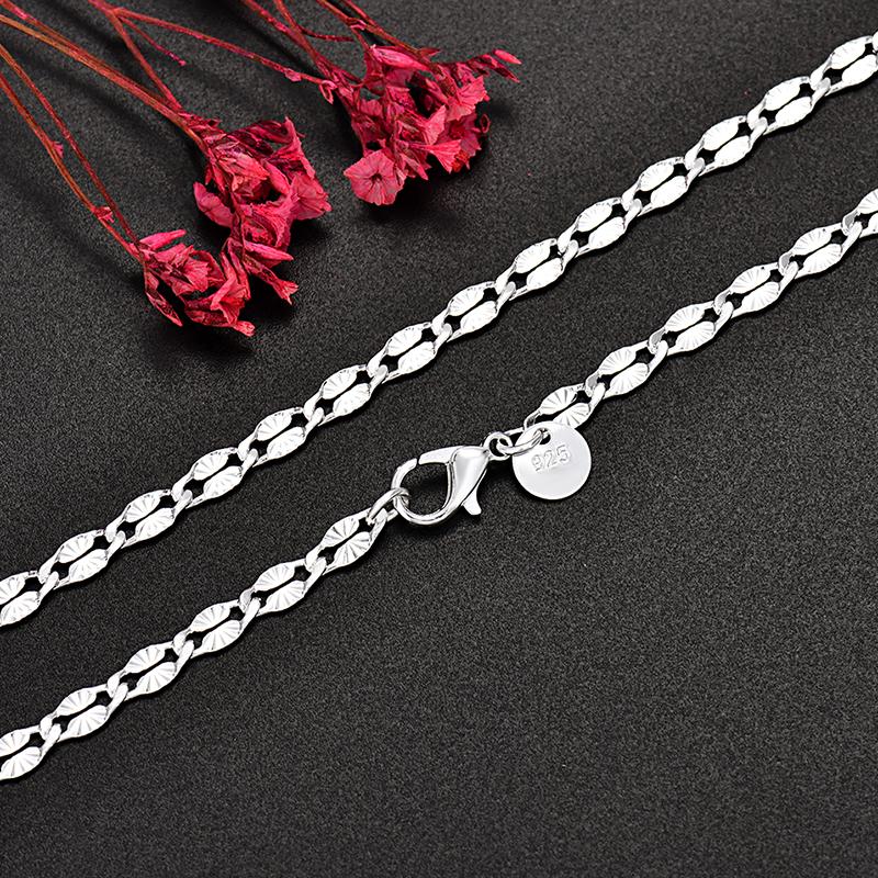 2pcs Elegant   Copper 4MM Width Chain Bracelet Necklace Jewelry Set, for Women Lady Men Wedding,Valentine'S Gift