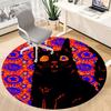 1pc Psychedelic Cat Office Round Area Rug, Indoor Mat Suitable ForOffice, Under Office Chairs Bedroom Living Room Home Decor, Room Deco u04