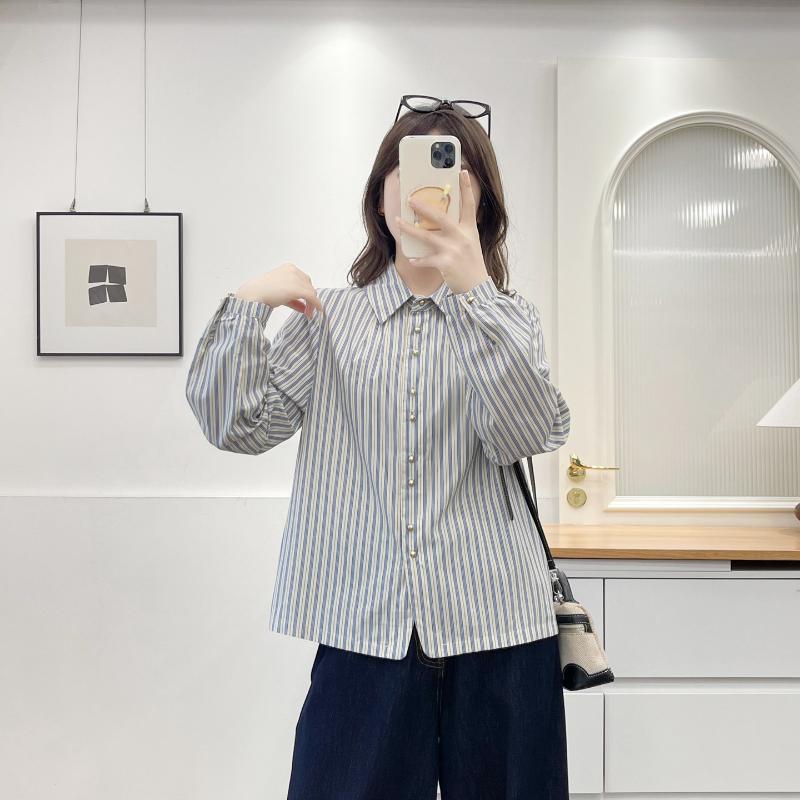Women S Plus Size Long Sleeve Turn Down Collar Shirt Slim Fit Casual Autumn Blouse
