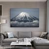 Mount Fuji Snow Mountain Posters and Prints Black and White Nature Landscape Canvas Painting Wall Art Pictures Home Decoration