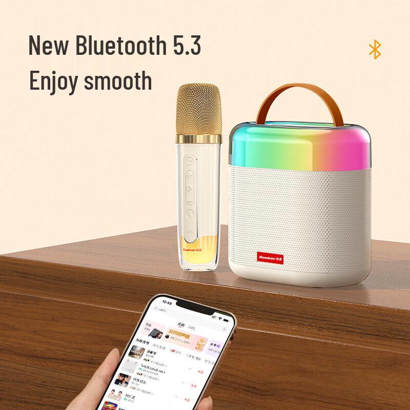 Newsmy MC72 Portable Karaoke Speaker with Integrated Wireless Microphones