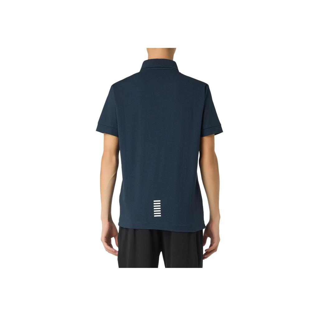 Emporio Armani EA7 Logo Slim Fit Polo Shirt Men Tops Blue 8NPF14-PJVQZ-1562
