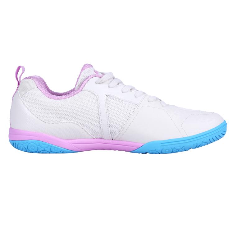 Li Ning Sports Cushioning Slip Resistant Abrasion Resistant Low top Table Tennis Shoes Unisex White Blue APTT007-1