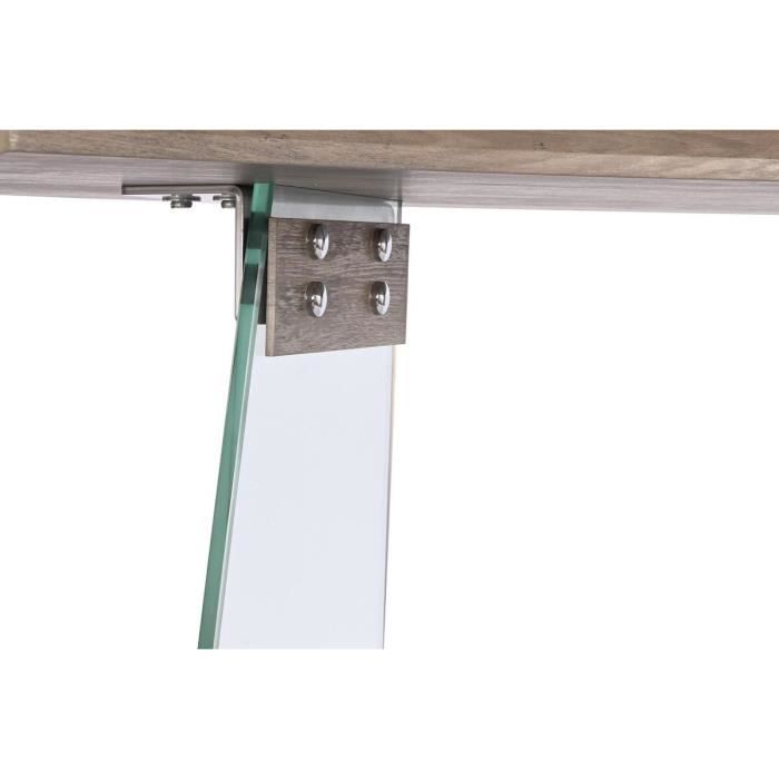 Console en verre, bois et MDF - Blanc - 120 x 40 x 76 cm