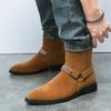 Autumn and Winter Large Size Short Boots Men's Fashion Western Cowboy Boots Foreign Trade British Style Zipper Matte Men's Leather Boots