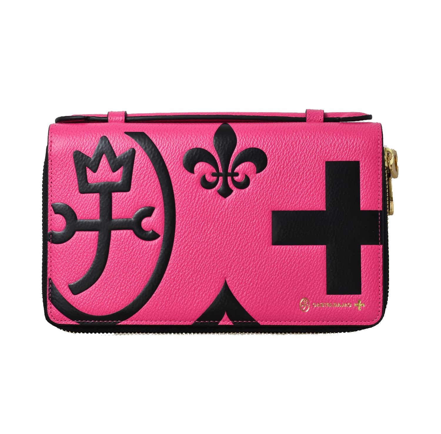 

Nezel 2 Layer Storage Wallet Second Bag Clutch Bag 25 Cards Genuine Leather Cowhide 081201 Pink [Castelbajac]