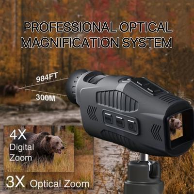R11 1080P Monoküler Kızılötesi Gece Görüş Cihazı Gündüz Gece Kullanım Fotoğraf Video 5X Dijital 300M Tam Karanlık Görüntüleme Mesafesi Avcılık İçin