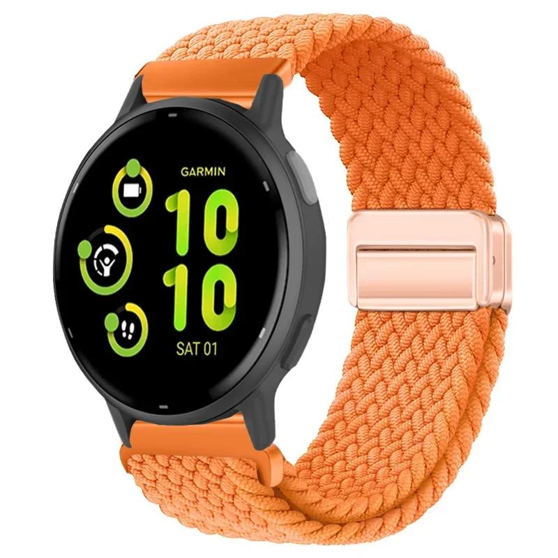 20/22mm Nylon Strap for Garmin Forerunner 55 165 970 570 965 955/Venu 4 45mm Magnetic Band Garmin Vivoactive 5 6/Vivomove Trend