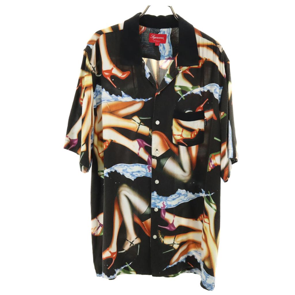 Supreme 15SS Heel Pattern Short Sleeve Open Collar Shirt L Open Collar Men's Used