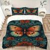 3pcs Animal-themed Butterfly Flowers Soft and Comfortable Breathability, Bedding Set, Machine Washable, Suitable for All Seasons164