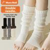 Cotton Pile Sock Set for Women in Winter, White, Warm, Double-needle Leg Coverings, Grey, Spring-autumn Knitted Stockings