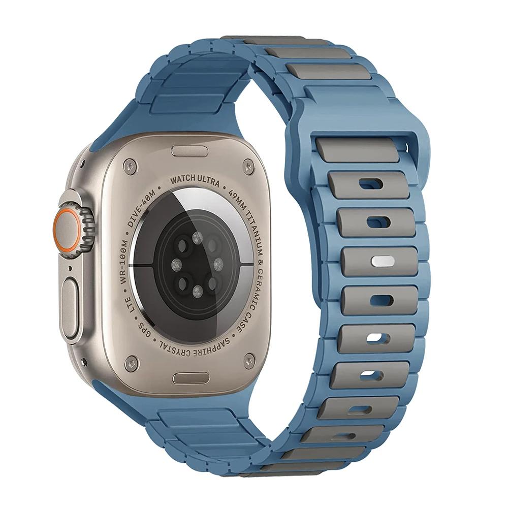 Silicone Strap Sport Bands Watch Bands Sweatproof Silicone Bracelet Adjustable for Apple Watch 9/8/7/Ultra S10 42/44/45/46/49MM
