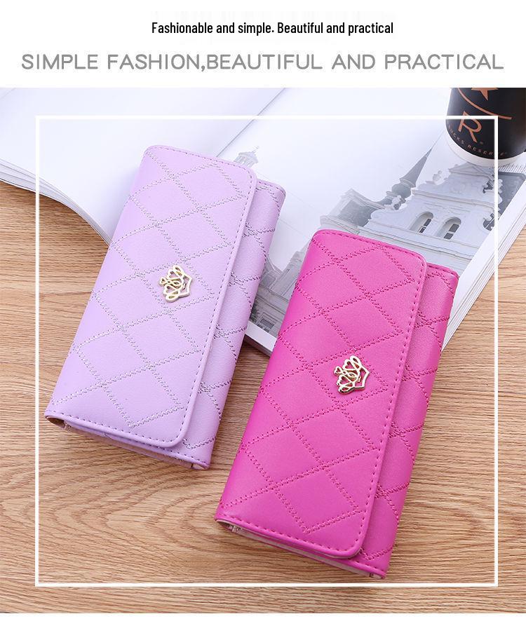 Diamond Pattern PU Leather Women's Wallet - Short Style for Ladies & Students - Aristocratic Design 2024 New