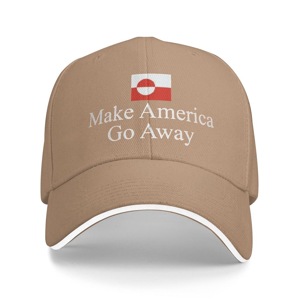 Make America Go Away Greenland Suppport Adjustable Hat Summer Golf Cap Women Unisex  2026 Baseball Cap Casual Outdoor Sunshade