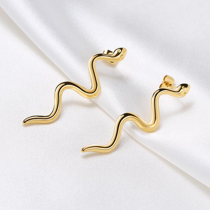 Drop Snake Earrings Stainless Steel Dangle Earrings for Women Girls Bohemian Jewelry