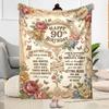 90. Geburtstag Flanelldecke - Weich und geeignet für Sofas, Betten, Büros, Reisen, alle Jahreszeiten, tolles Geschenk für Feiertage und Geburtstage.